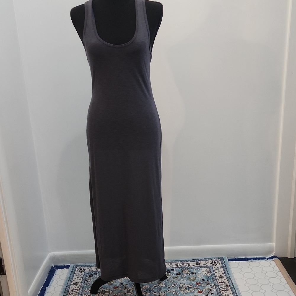 Feathers Charcoal Sleeveless Maxi Dress